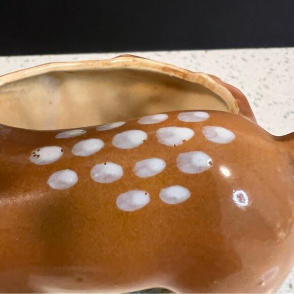 Vintage SHAFFORD Deer Planter Bambi Hand Painted Decorated Vase Japan MCM - Picture 10 of 11